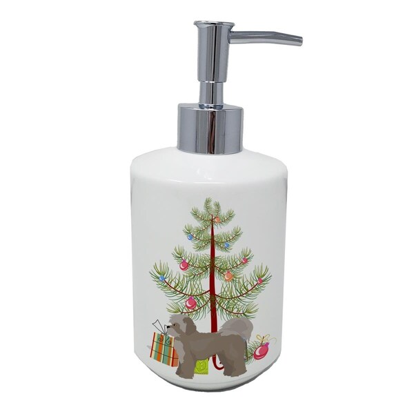Carolines Treasures 7 x 3.5 in. Zuchon No.1 Christmas Tree Ceramic Soap Dispenser CK3884SOAP - main
